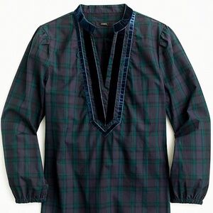 J. Crew Velvet-Trim V-Neck Tunic